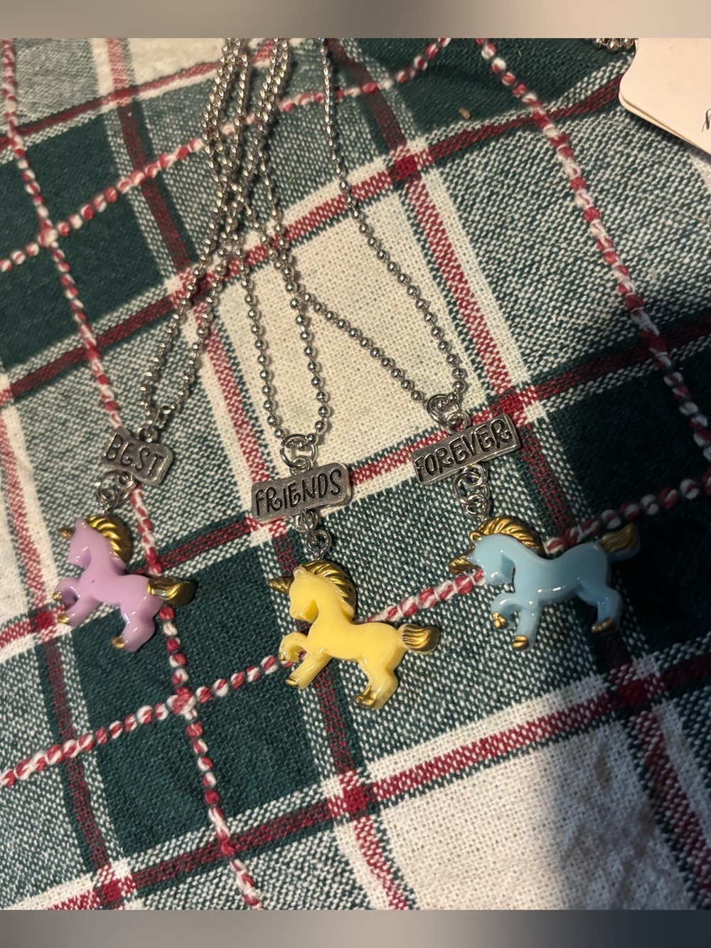 NWT Kids "Best Friends Forever" Unicorn Necklace 3 Pack- Friendship Matching